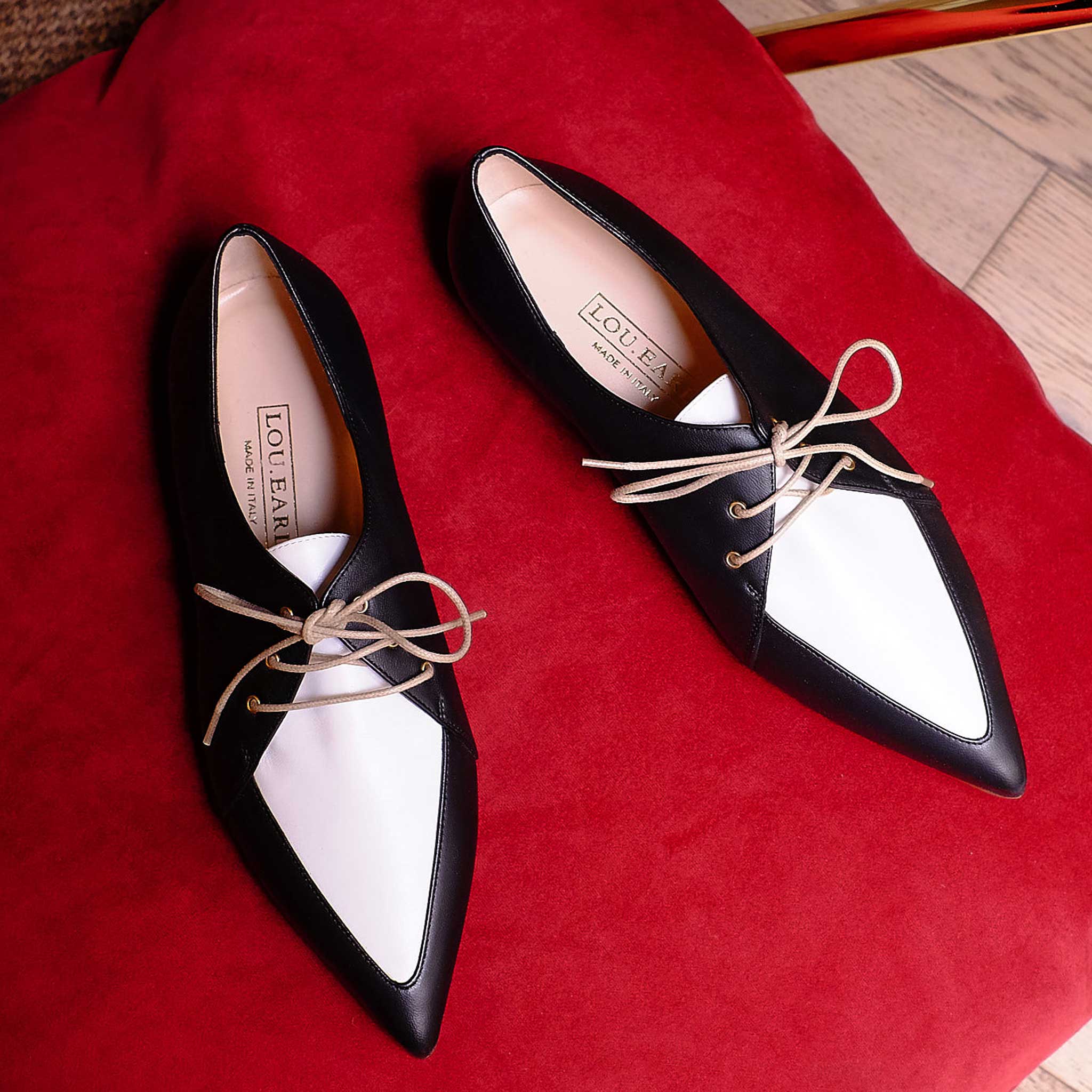 black and white spectator shoes for women with a pointy toe for women