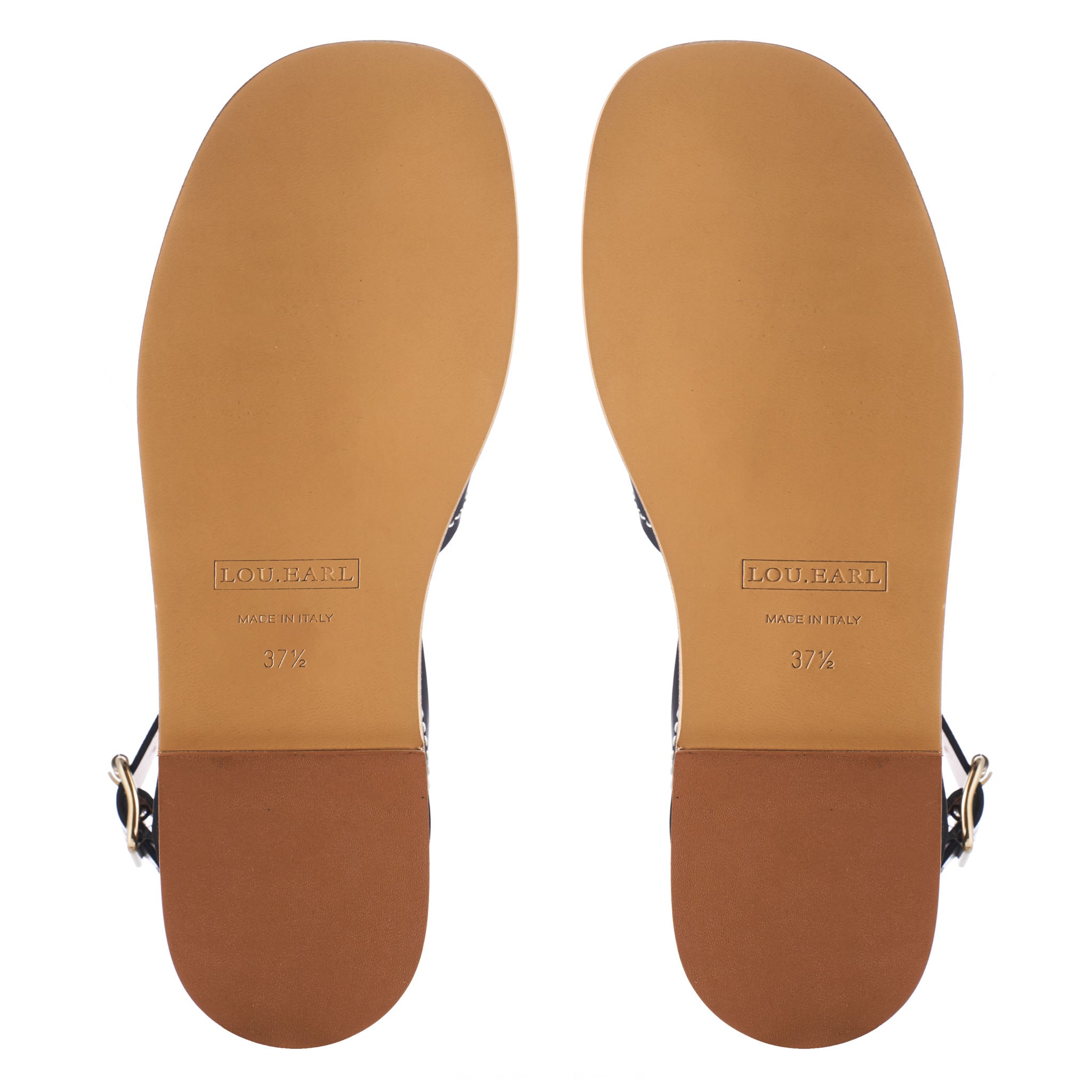 flat leather black sandals with leather sole