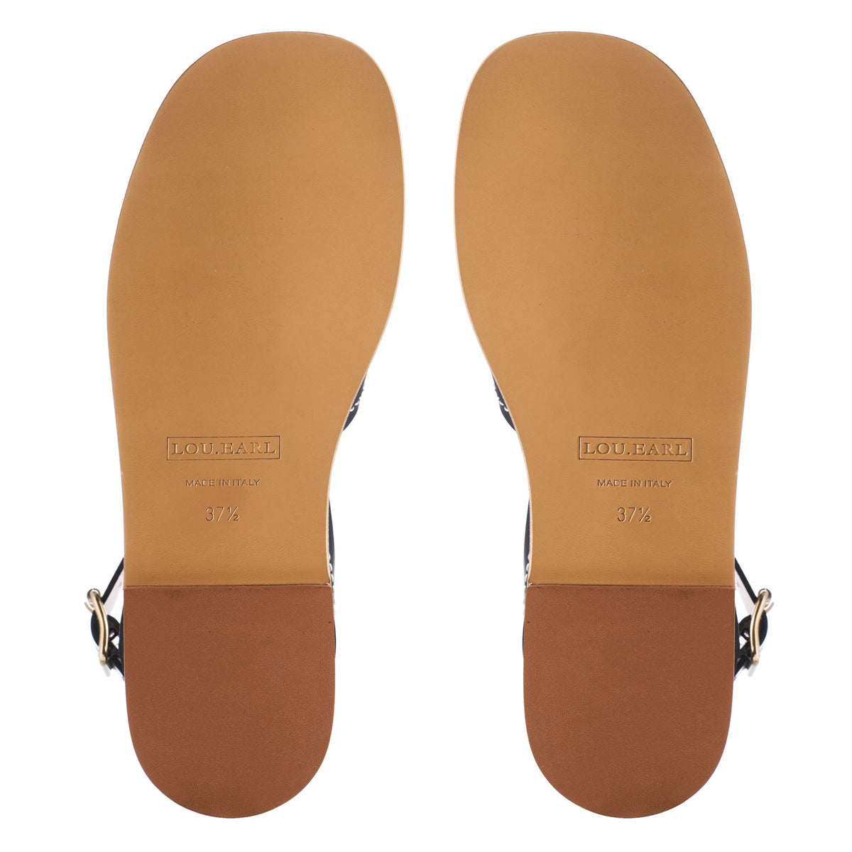 Pierrette Open Toe Flat Sandals in Black - LOU.EARL