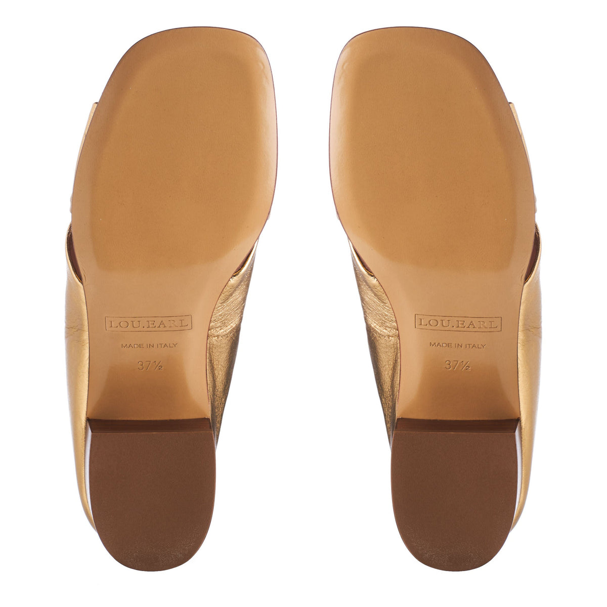 The Classic Slide Heels in Gold - LOU.EARL