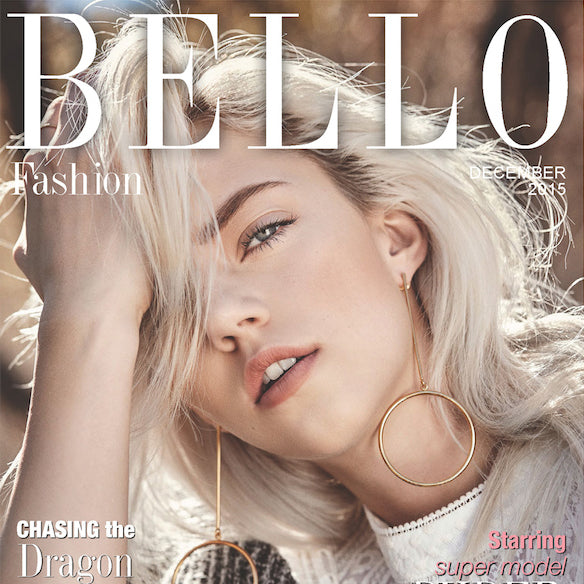 Model Pyper America on cover of Bello Magazine wearing LOU EARL mules shoes